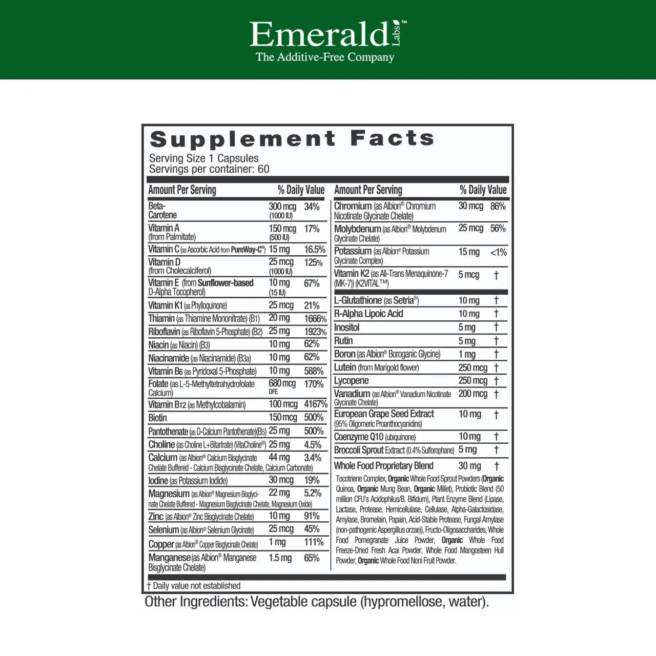 EMERALD LABS Women's 45+ 1-Daily Multi - Complete Multivitamin for Comprehensive Support, Bone & Heart Health* EMERALD LABSAu supplements
