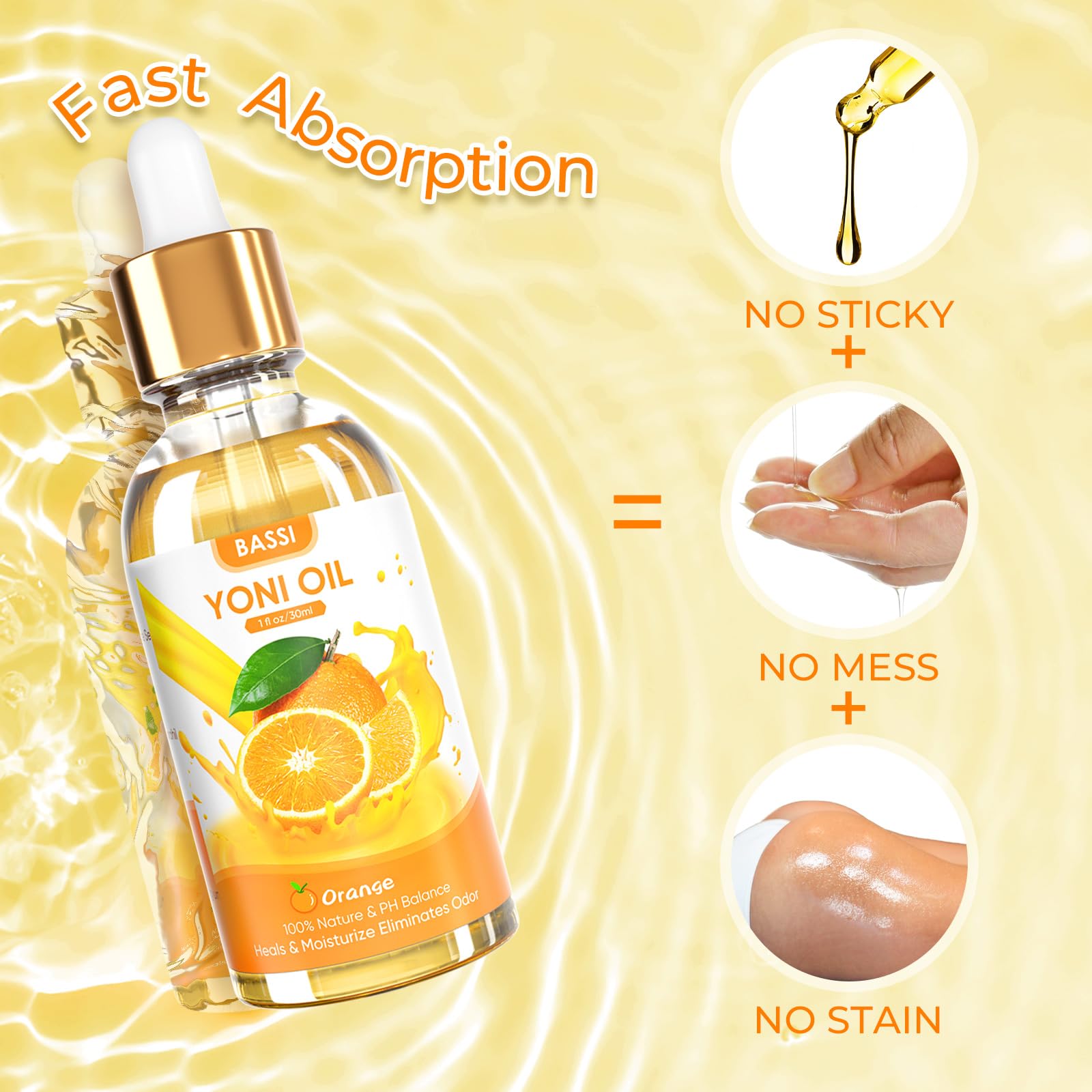 BASSI 2PCS Yoni Oil Organic Feminine Oil Vaginal Moisturizer - Ph Balance for Women - Feminine Deodorant BASSIAu supplements
