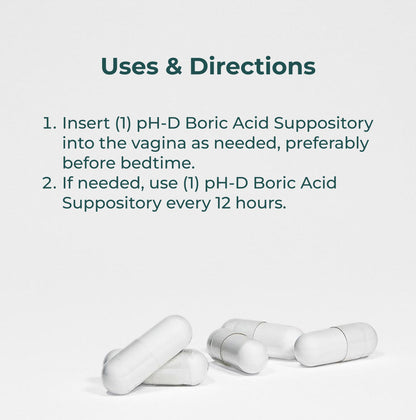 pH-D Feminine Health Support - 600 mg Boric Acid Suppositories - Woman Owned - for Vaginal Odor Use - 36 Count pH-D Feminine Health SupportUS supplements