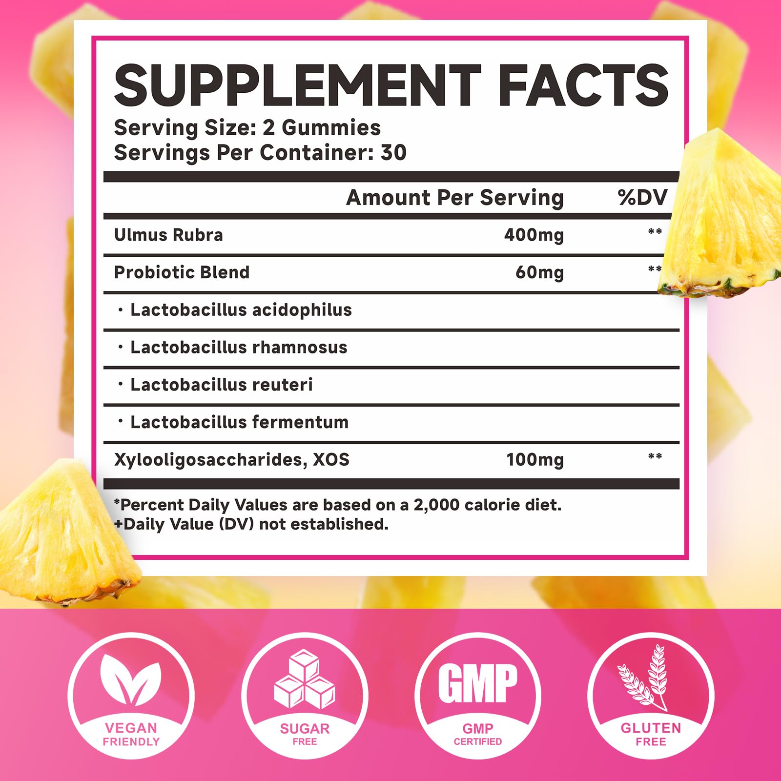 MEENCCD Her Juicy Feminine Probiotics Gummies with Slippery Elm & Lactobacillus Blend, Supports pH Balance & Immune Function, Promotes Vaginal Wellness, Pineapple Flavor, 60 Count MEENCCDAu supplements