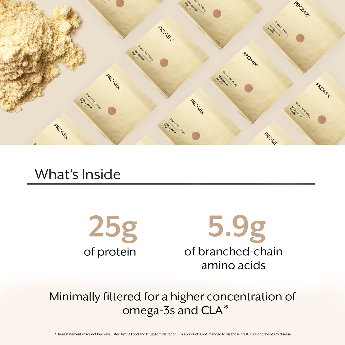 Promix Whey Protein Powder, Vanilla - 2.5lb Bulk - Grass-Fed & 100% All Natural ProMix NutritionUS supplements