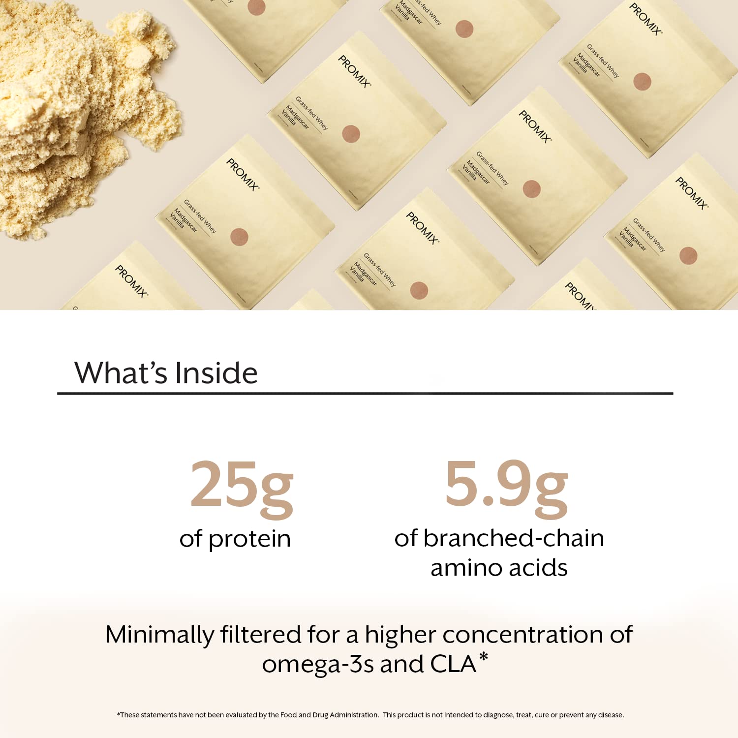 Promix Whey Protein Powder, Vanilla - 2.5lb Bulk - Grass-Fed & 100% All Natural ProMix NutritionUS supplements