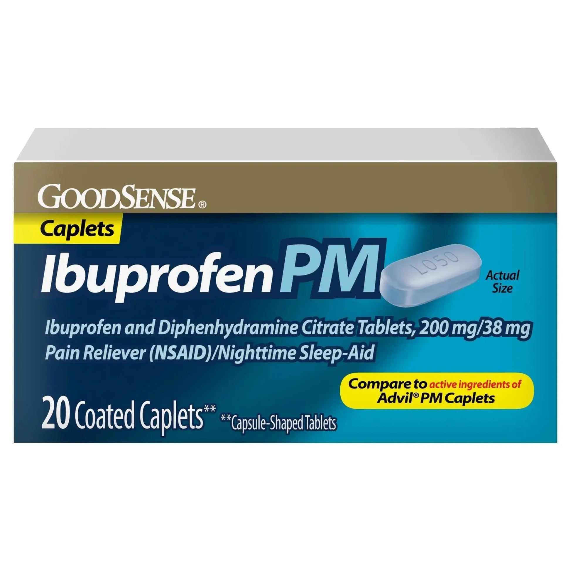 GoodSense Ibuprofen PM, Ibuprofen 200 mg and Diphenhydramine Citrate 38 mg Tablets, Pain Reliever and Nighttime Sleep-Aid GoodSenseAu supplements