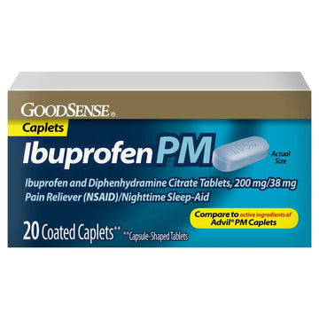 GoodSense Ibuprofen PM, Ibuprofen 200 mg and Diphenhydramine Citrate 38 mg Tablets, Pain Reliever and Nighttime Sleep-Aid GoodSenseAu supplements