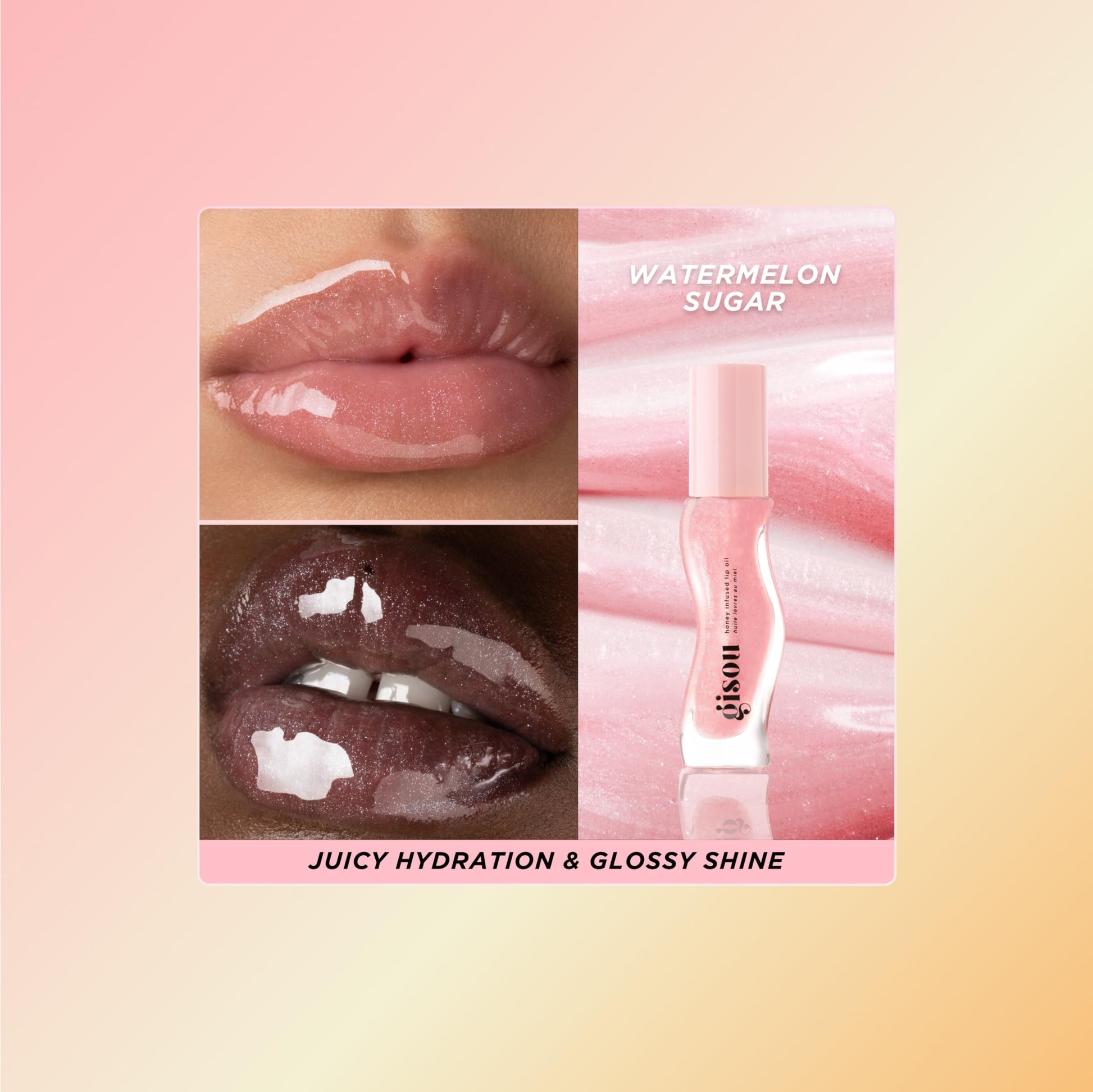 Gisou Honey Infused Hydrating Lip Oil, Nourishing Lip Moisturizer for Dry Lips (Watermelon Sugar) GisouAu supplements