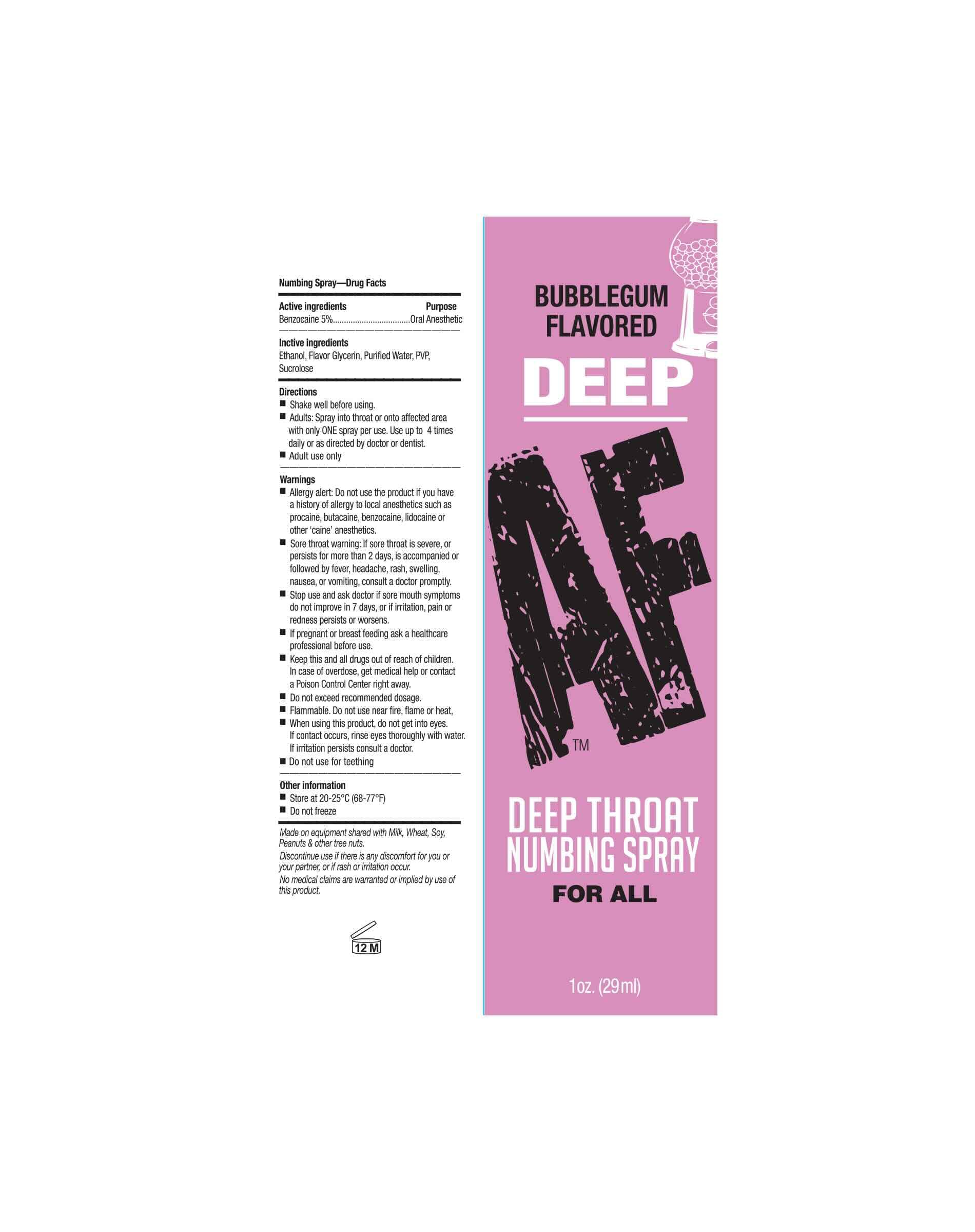 Naughty Kitty Kat Deep AF Deep Throat Spray (Bubblegum) Naughty Kitty KatAu supplements