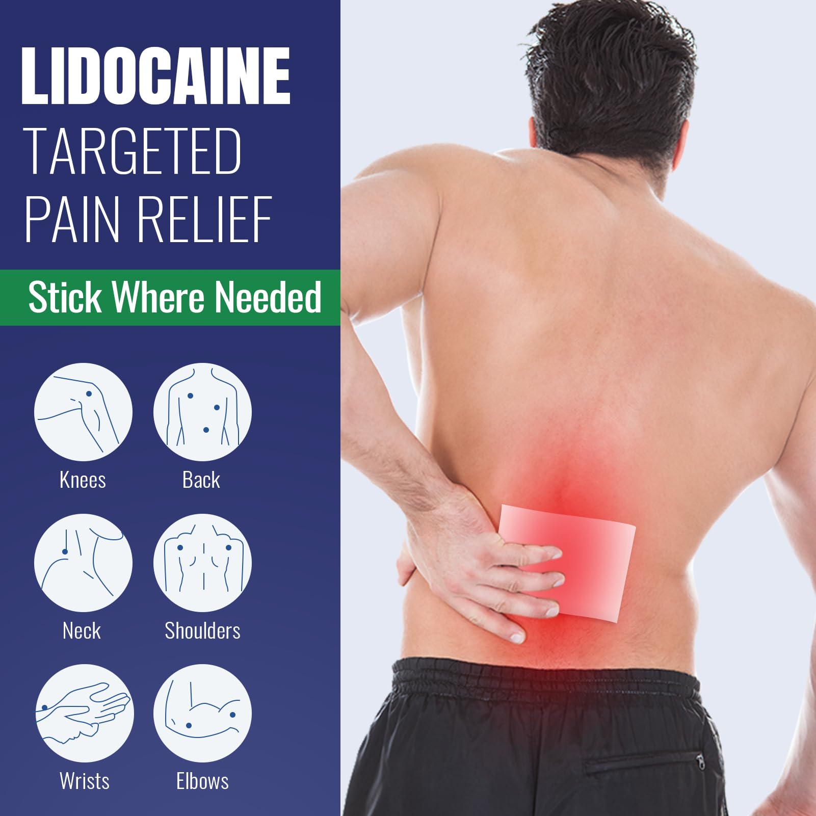 ZEEY 4% Lidocaine Pain Relief Patches, Maximum Strength OTC, for Back, Knee, Neck, Shoulders, Joints, Muscle Soreness, Fast Acting, Topical Anesthetic, Large Gel Patch, 5.5" x 3.94", 20Ct ZEEYAu supplements