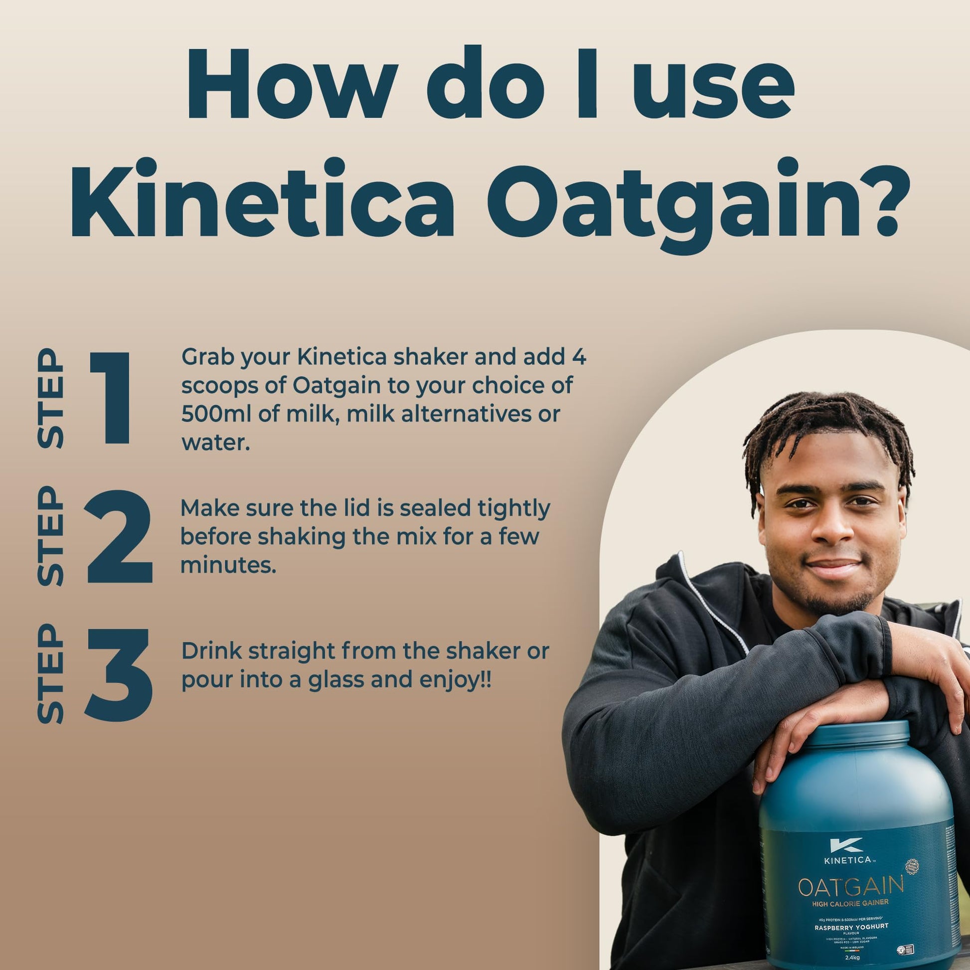 Kinetica OatGain Weight Gainer 600+ Calories & 47g Protein per Serving, 2.4 kg KineticaAu supplements
