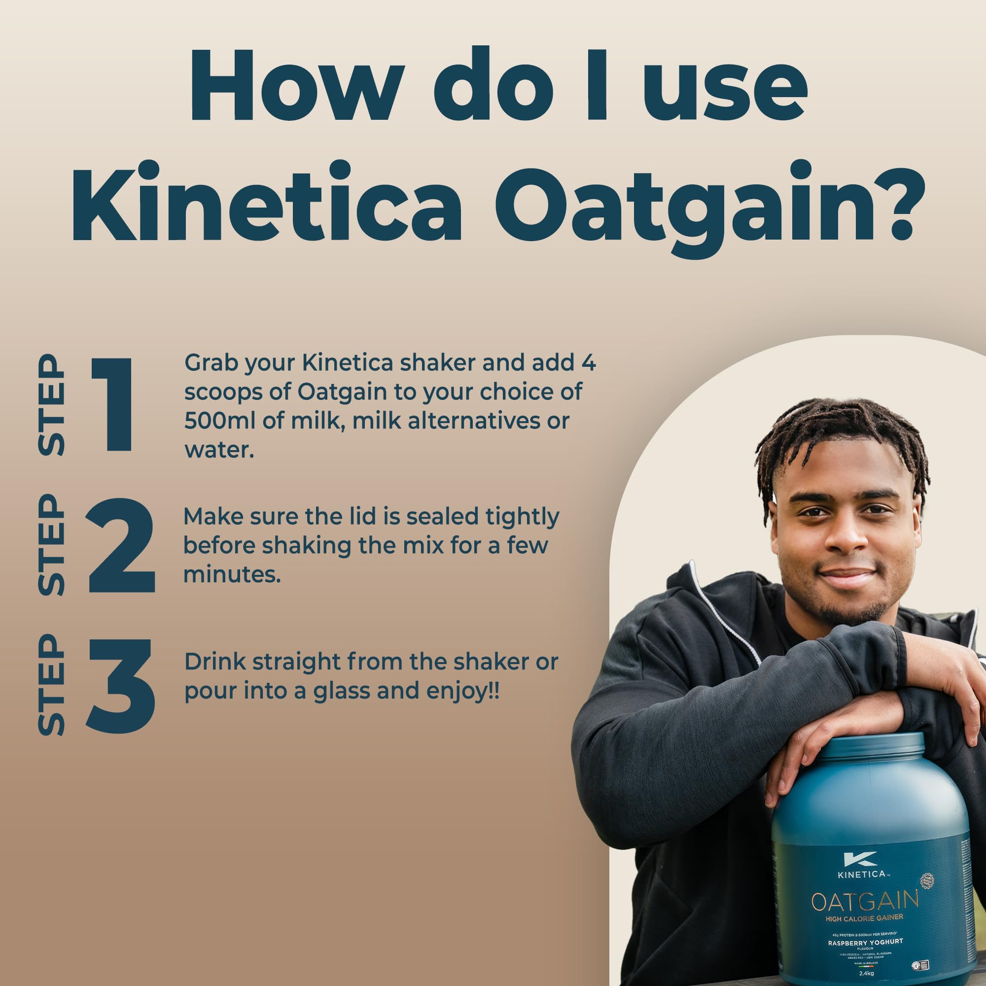 Kinetica OatGain Weight Gainer 600+ Calories & 47g Protein per Serving, 2.4 kg KineticaAu supplements