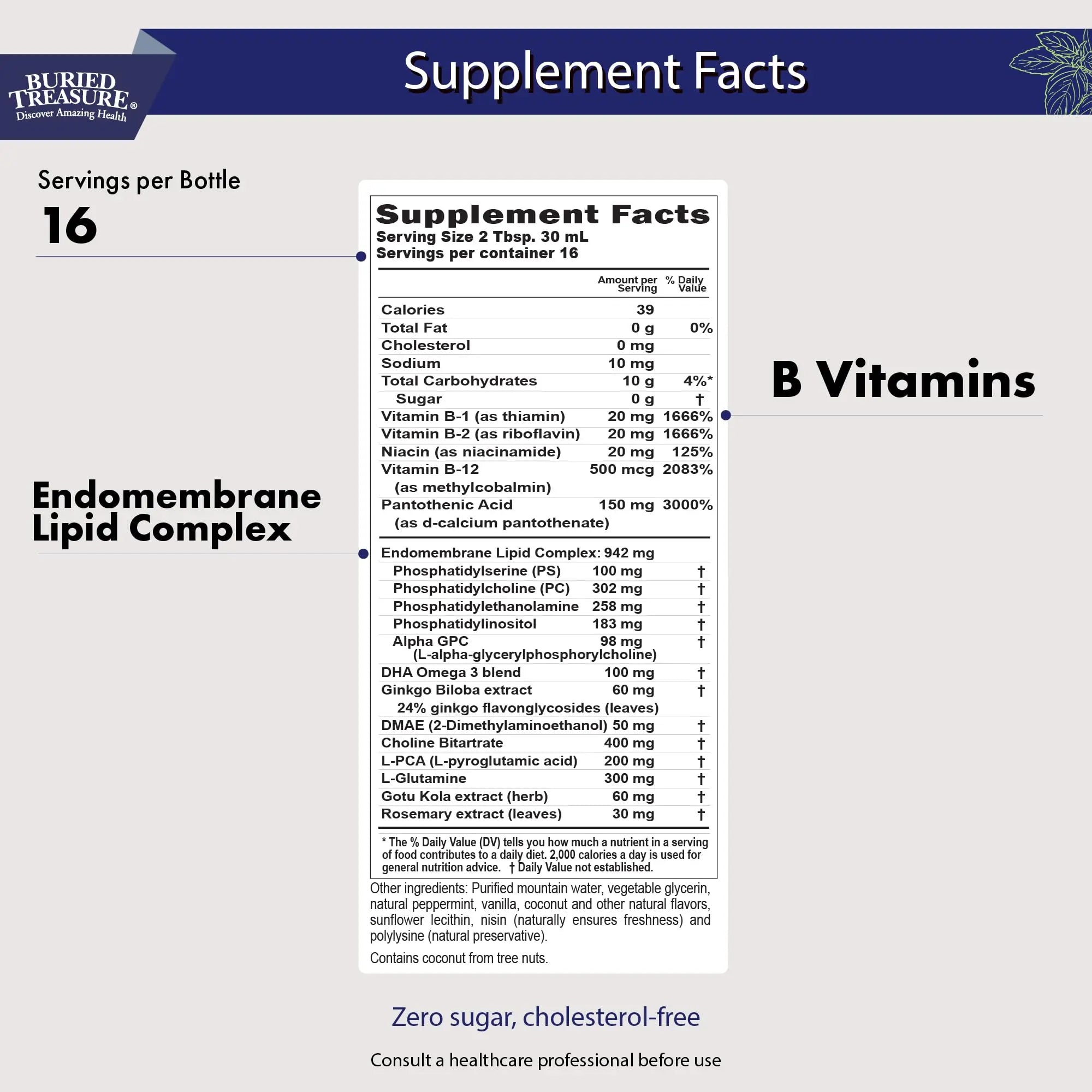 Buried Treasure Neuro Nectar Memory and Mental Focus Supplement 16 oz Buried TreasureAu supplements