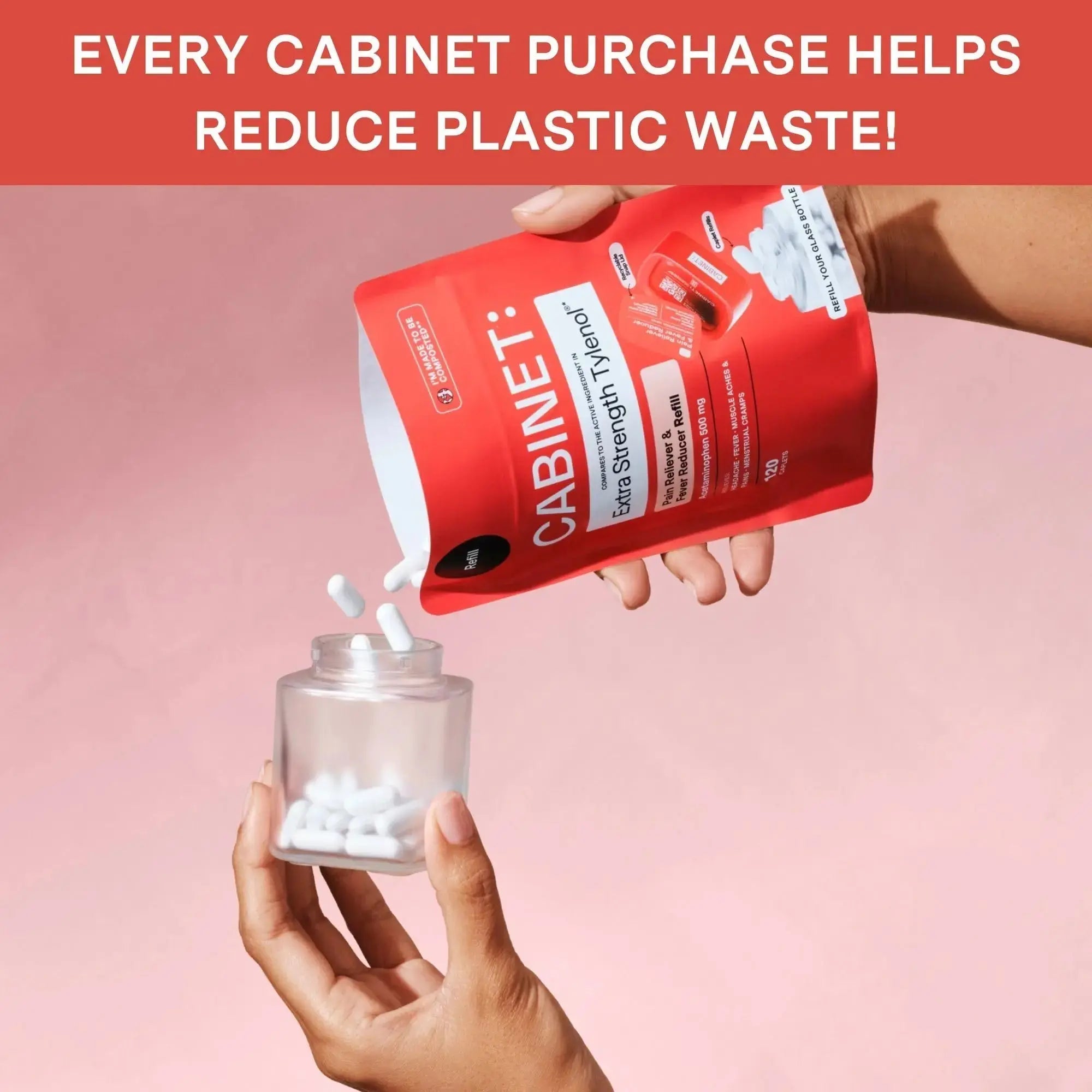 Cabinet: 500mg Acetaminophen for Headache Relief, Toothaches, Sore Throat, and Fever Reducer, 120 Tablets (Refill Pouch) Cabinet:Au supplements