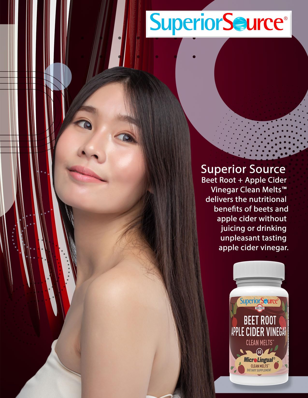 Superior Source Beet Root + Apple Cider Vinegar Clean Melts, 60 Instant Dissolving & Great Superior SourceAu supplements