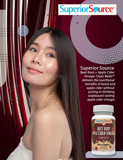 Superior Source Beet Root + Apple Cider Vinegar Clean Melts, 60 Instant Dissolving & Great Superior SourceUS supplements