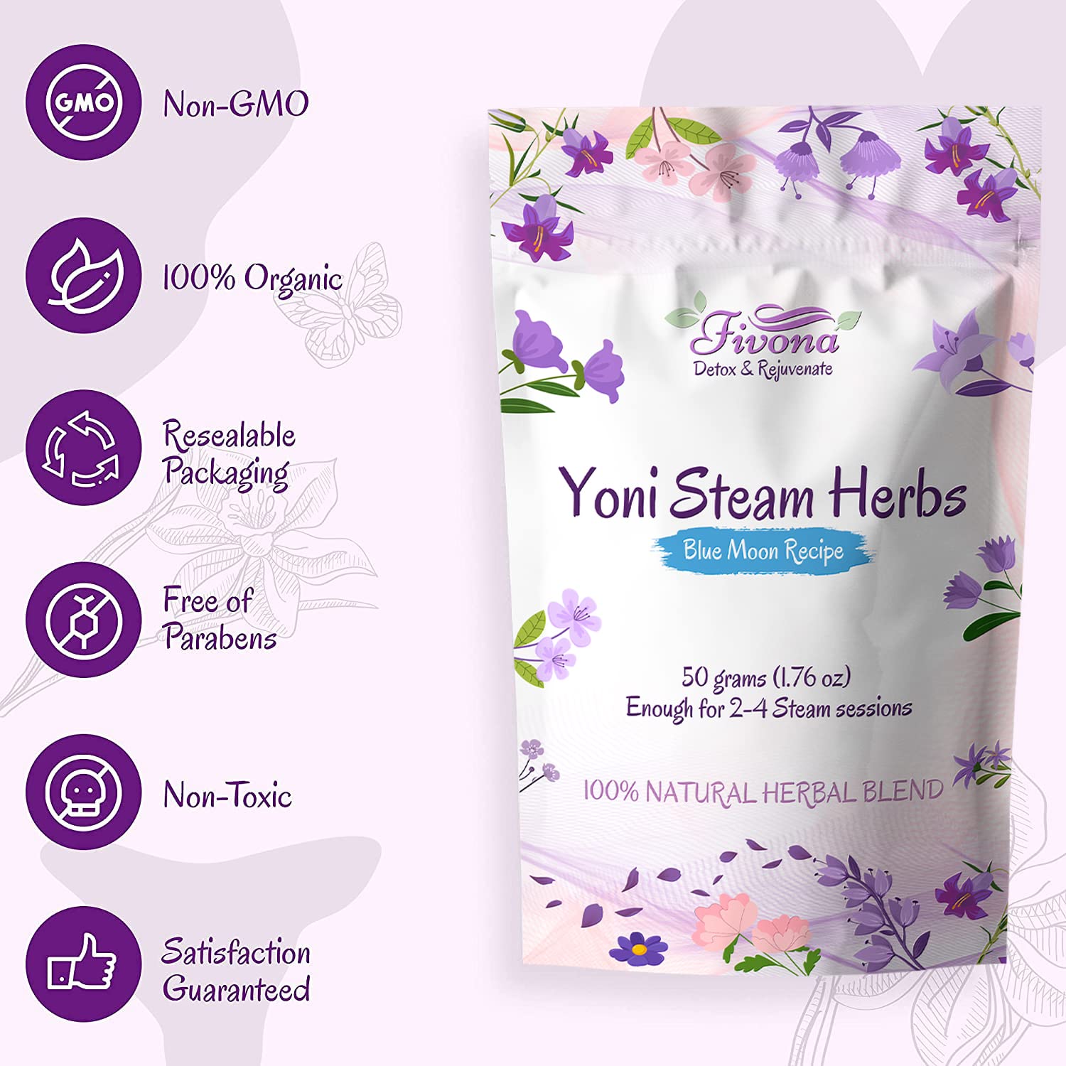 FIVONA Yoni Steaming Herbs - For Feminine Use And Rituals - V-Detox, Cleanse, Wash, Odor Control FIVONAAu supplements