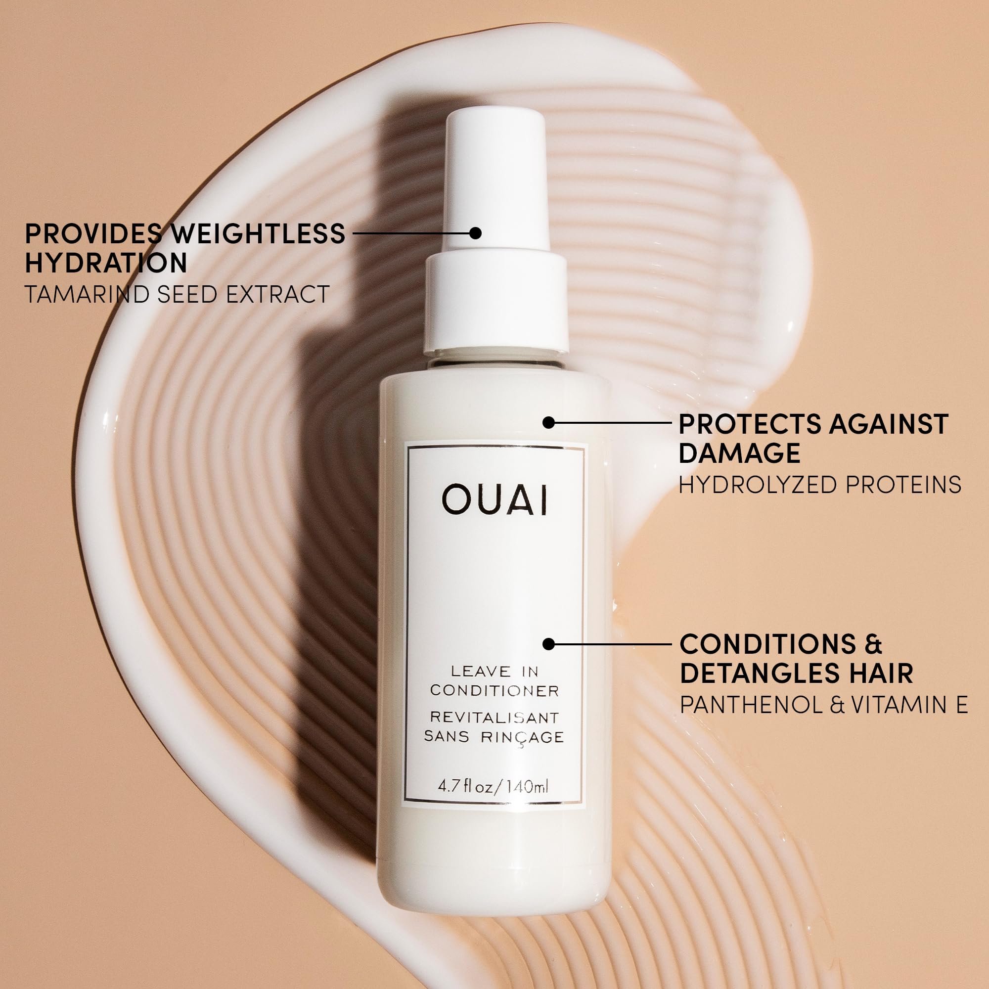 OUAI Leave In Conditioner & Heat Protectant for Hair - Prep Hair for Styling or Use as Detangling Spray to Fight Frizz & Flyaways - No Parabens, Sulfates or Phthalates (4.7 oz) OUAIAu supplements