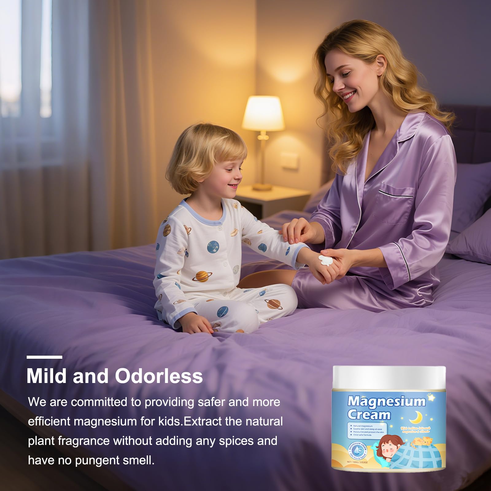 100g Magnesium Lotion for Kids Sleep,Nighttime Magnesium Cream,Soothe and Relax Your Body Before Bed,Safe for Both Adults and Children,Natural Calming Cream Support for Sleep KzaioAu supplements
