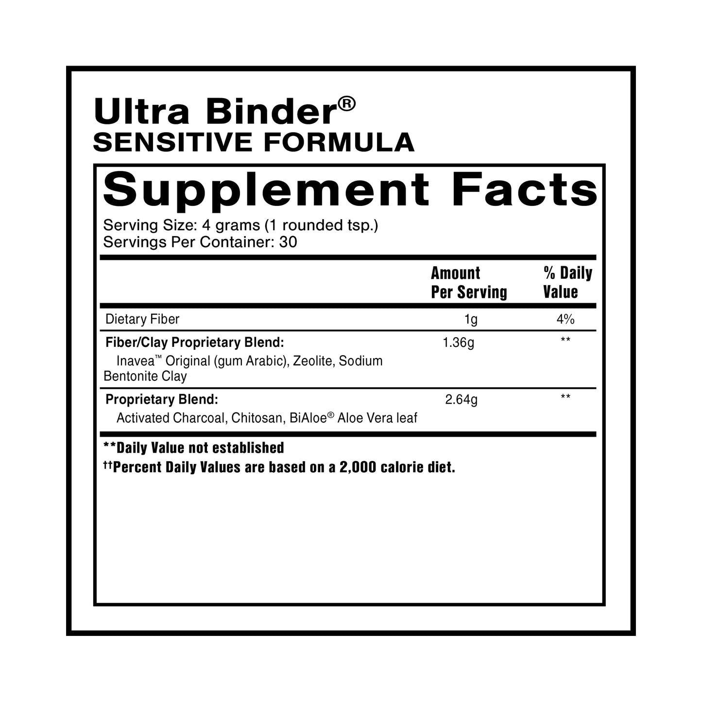 Quicksilver Scientific Ultra Binder Sensitive Formula - Gut Health Supplement with Activated Charcoal, Bentonite Clay - Cleansing Support Powder (120g) Quicksilver ScientificUS supplements