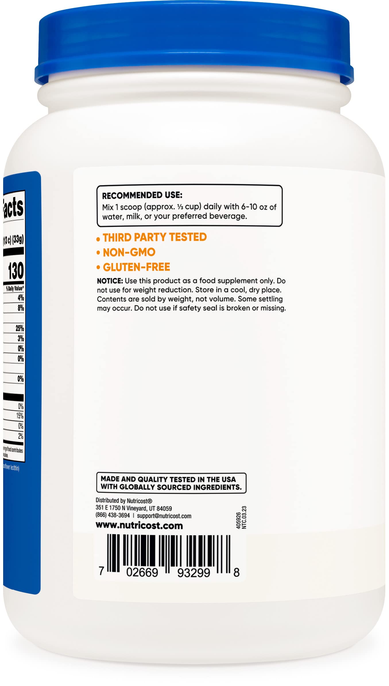 Nutricost Whey Protein Concentrate (Unflavored) 2LBS - Gluten Free & Non-GMO NutricostUS supplements