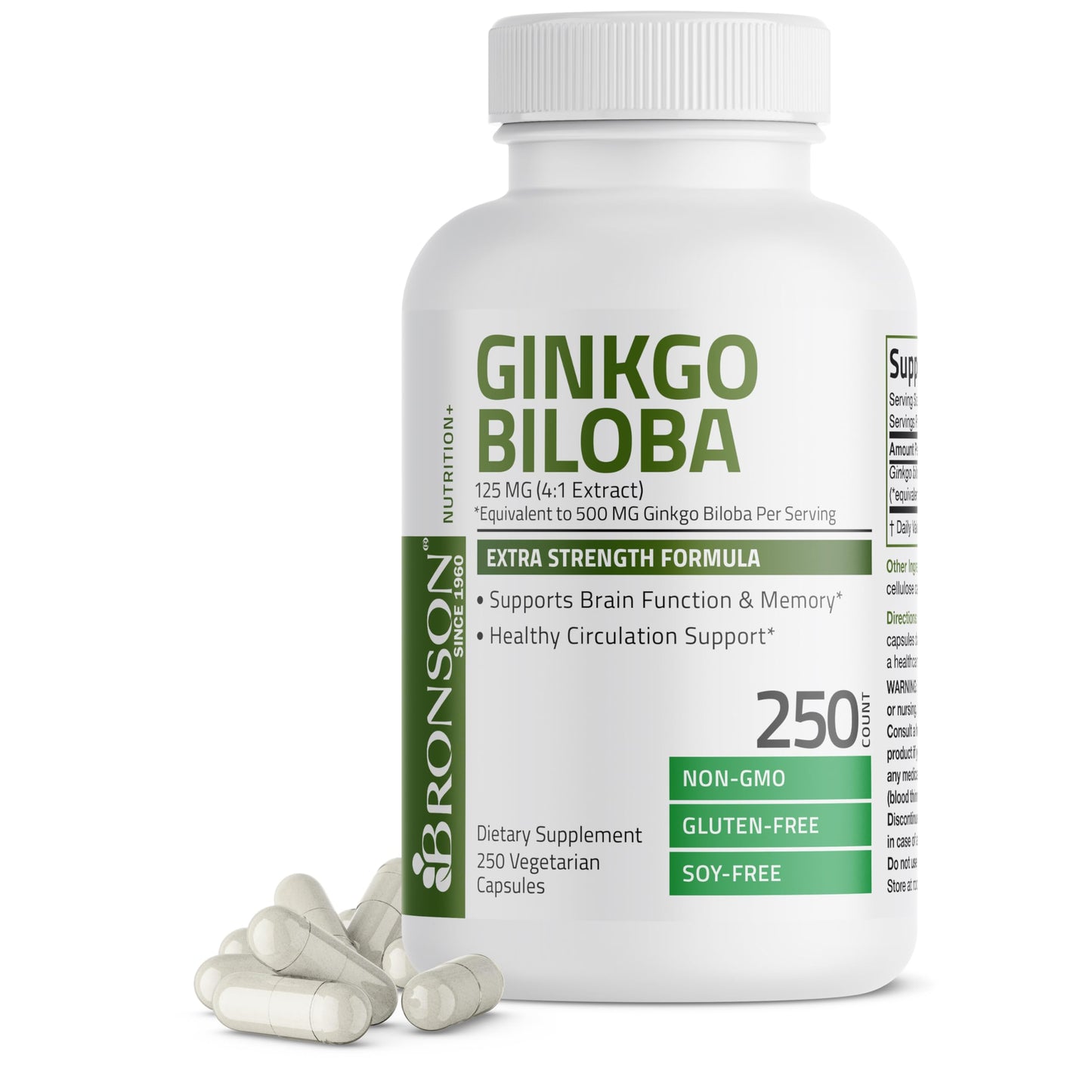 Bronson Ginkgo Biloba Extra Strength 125mg (4:1 Extract) Equivalent to 500mg BronsonUS supplements