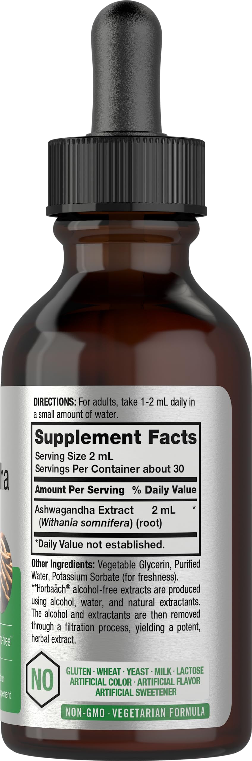 Ashwagandha Root Liquid Extract | 2 fl oz | Alcohol Free Tincture | Vegetarian, Non-GMO, Gluten Free Supplement | by Horbaach HorbäachUS supplements