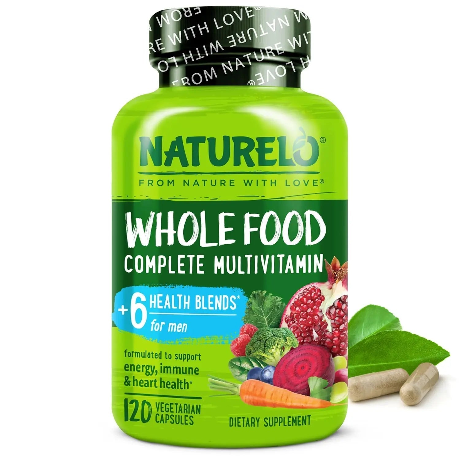 NATURELO Mens Multivitamins - Whole Food Multivitamin for Men with Vitamins, Minerals - 120 Vegetarian Capsules for Energy, Brain, Heart, Eye Health* NATURELOAu supplements