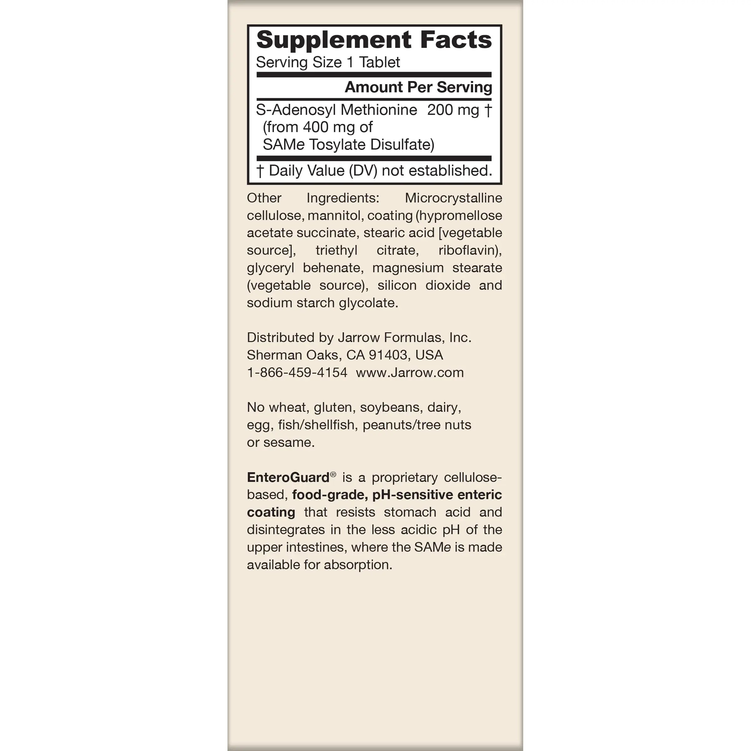 Jarrow Formulas® Same 200 mg, Supports Joint Health, Liver Function, Brain Metabolism, 60 Tablets, Up to A 60 Day Supply Jarrow FormulasAu supplements