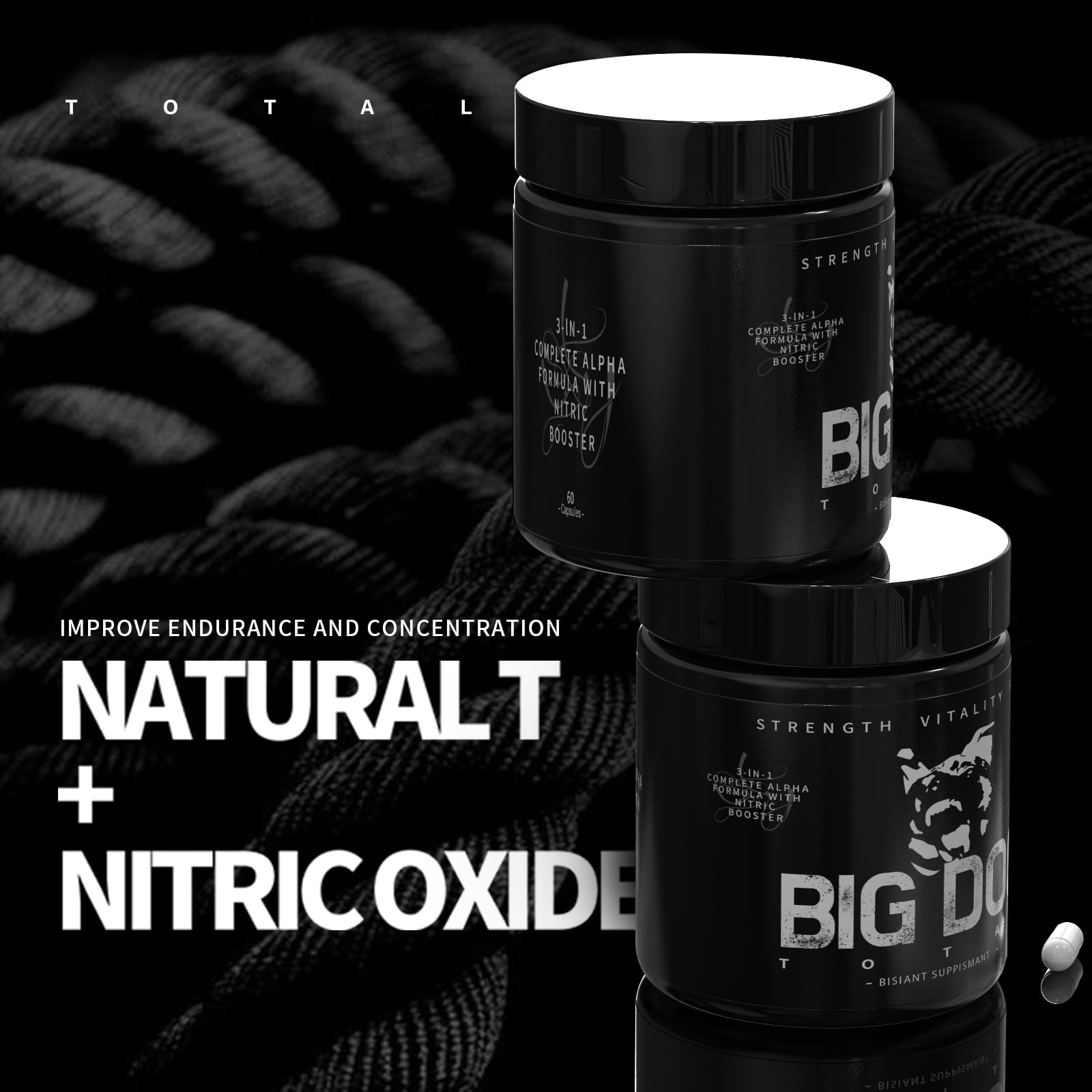 Big Dog Total Male 3-in-1 Total Alpha Blend Men’s Must-Have, Non-GMO - Natural Energy & Endurance Support, 60 Count (Big Dog Total - 1Pcs) FMRFMRAu supplements