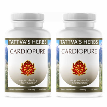 Tattva's Herbs Cardiopure Herbal Ayurvedic Supplement Vegetarian Capsules, Ashwagandha, Rauwolfia, & Arjuna Full Spectrum Co2 Extracts, Veggie Capsules, 240 Count, 25 Years of Premium Service Tattva's HerbsAu supplements