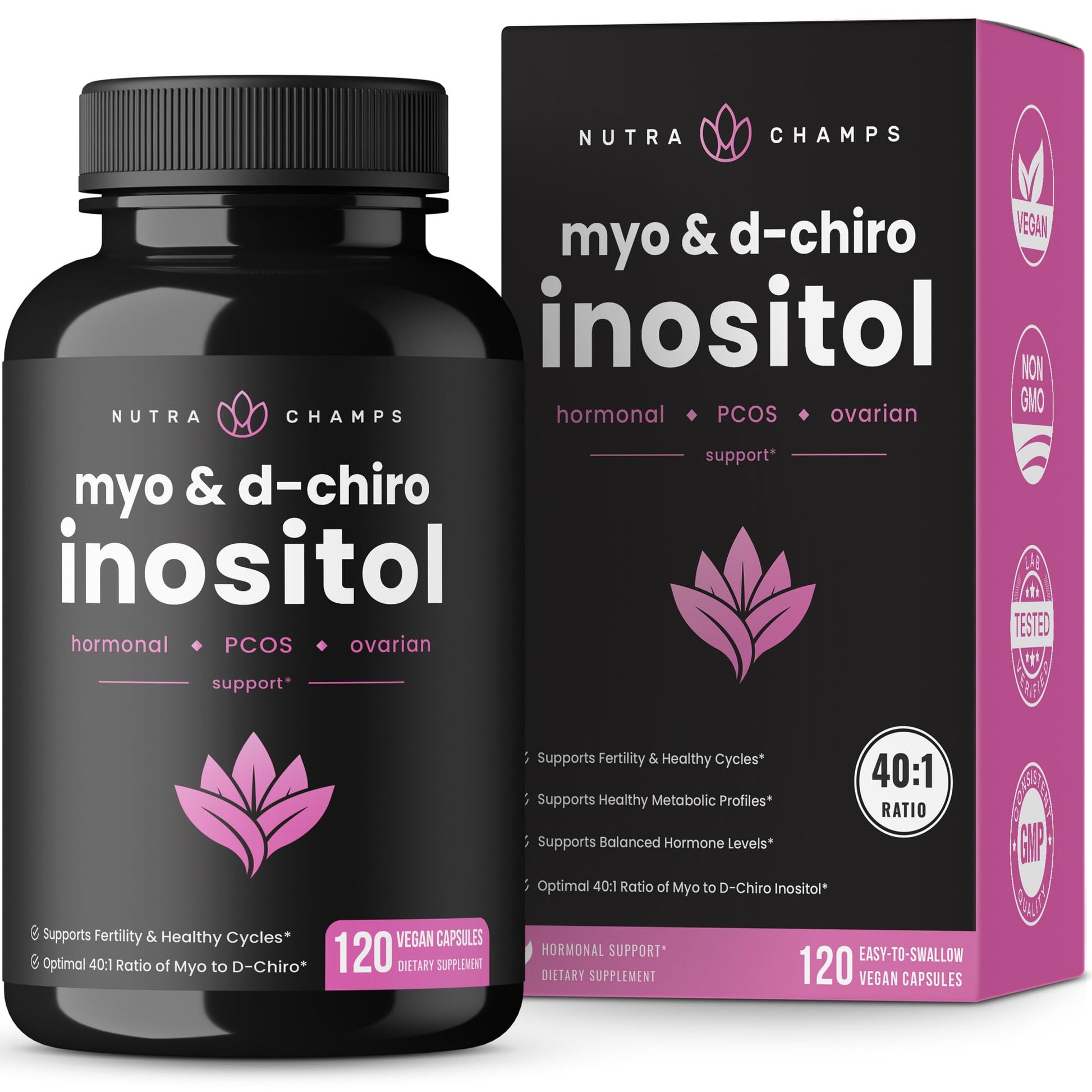 NutraChamps Myo-Inositol & D-Chiro Inositol Supplement | Ovarian & PCOS Support NutraChampsUS supplements