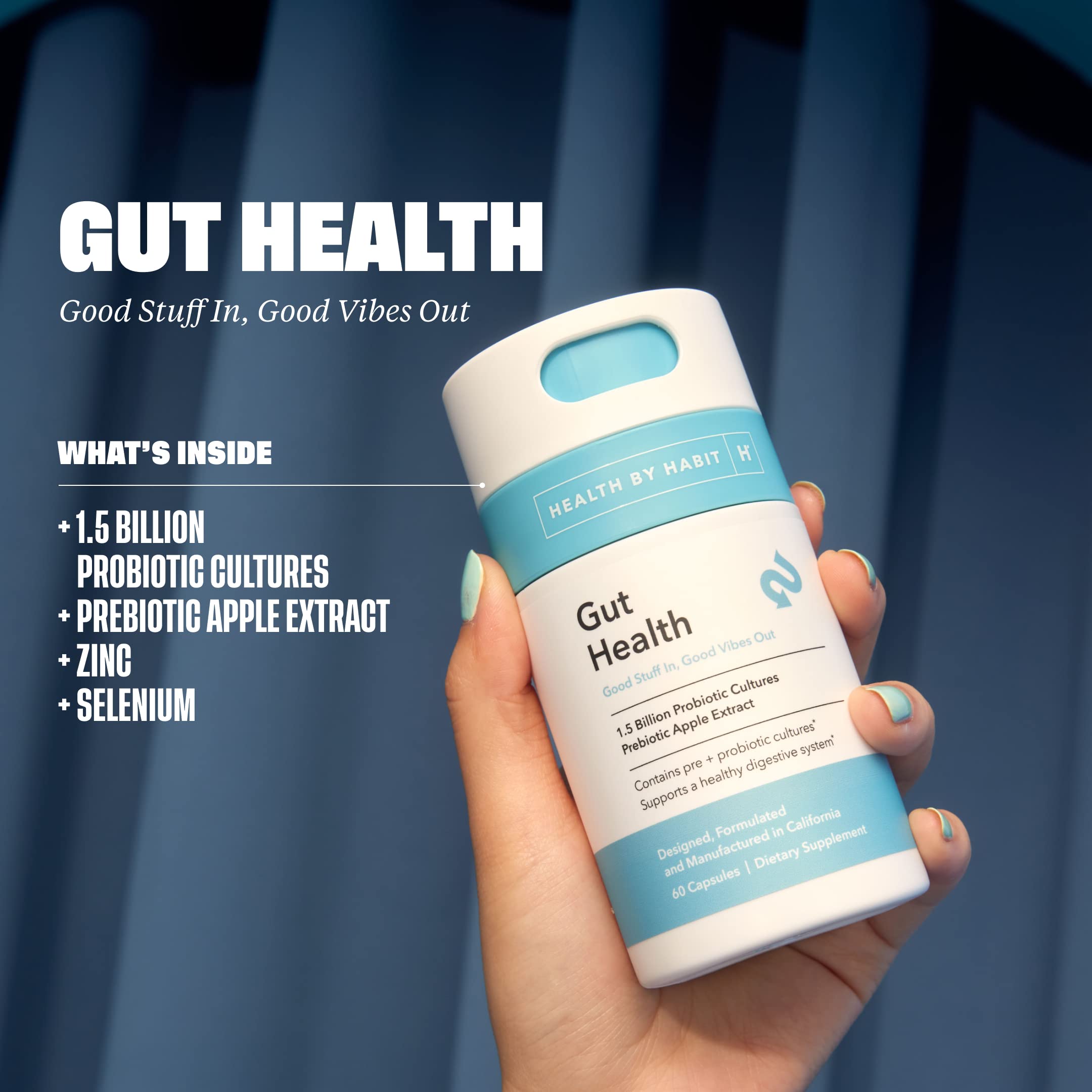 Health By Habit Gut Health Supplement (60 Capsules) - Contains 1.5 Billion probiotic Health By HabitAu supplements
