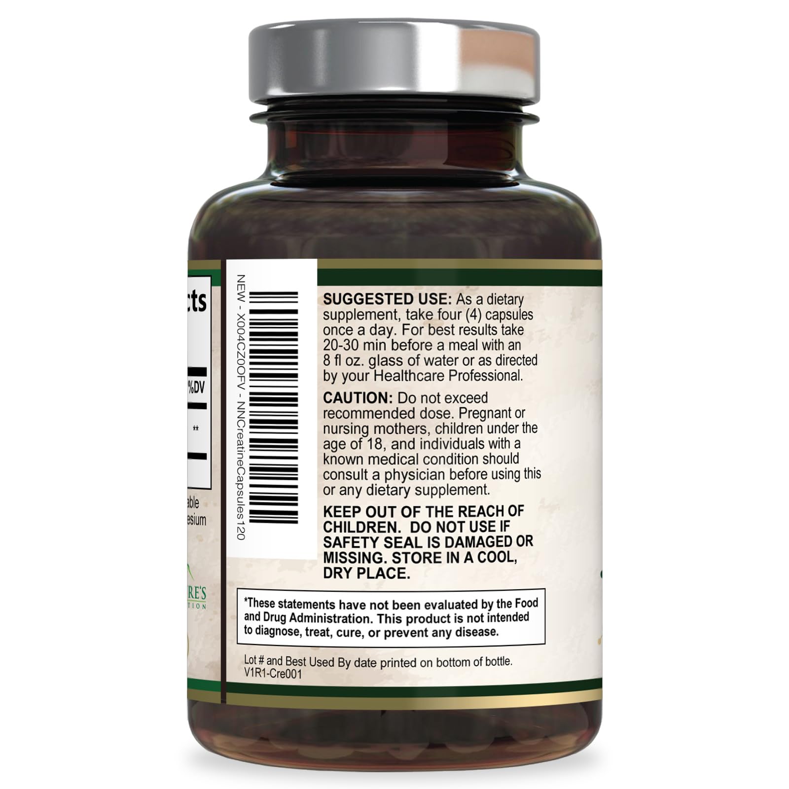 Creatine Monohydrate Capsules 3000mg Per Serving – Micronized Creatine Powder - Supports Lean Muscle, Strength, Energy, & Endurance - Nature's Supplement, Non-GMO, Bottled in USA - 120 Capsules Nature's NutritionAu supplements