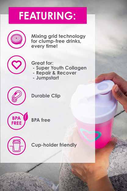 SkinnyFit Super Shaker Bottle 20oz. BPA free with Mixing Grid Technology, Leak Proof SkinnyFitUS supplements