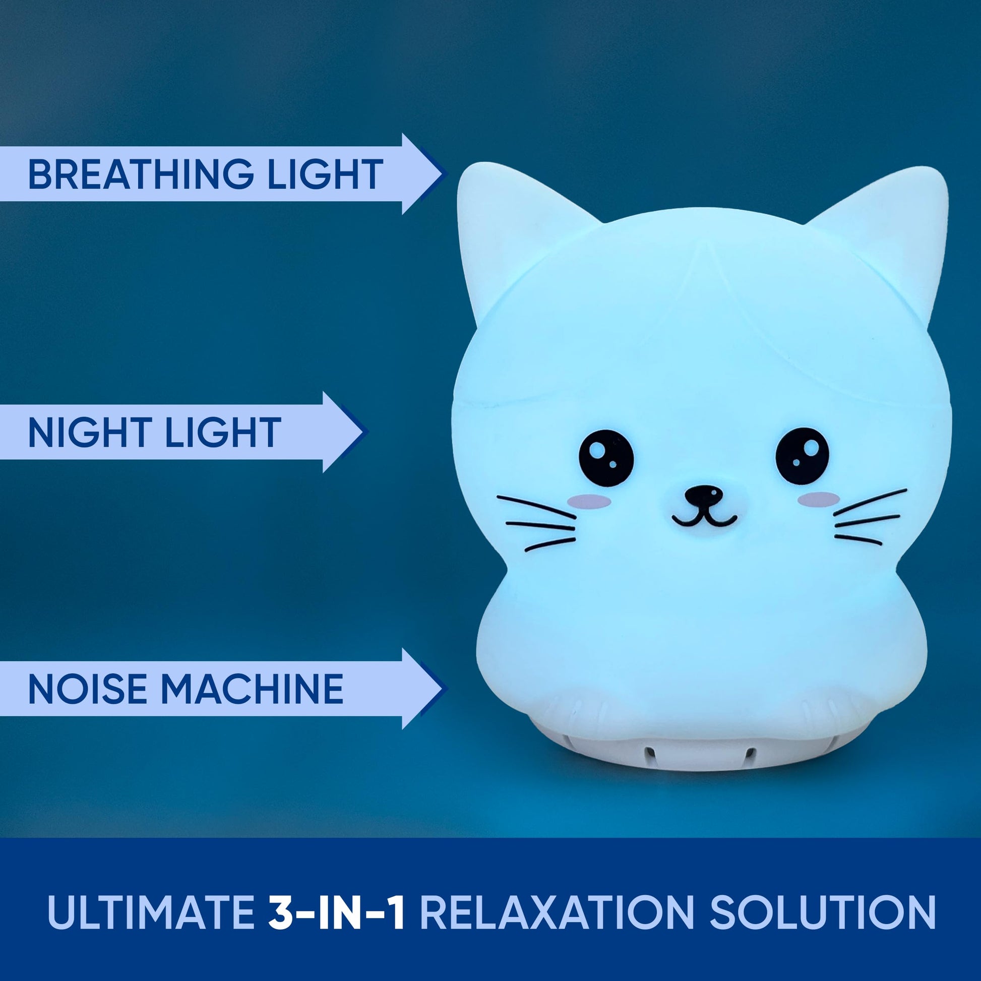 Mindfulness 'Breathing Kitty' | 4-7-8 Guided Visual Meditation Breathing Light | 3 in 1 Device RainlaxAu supplements