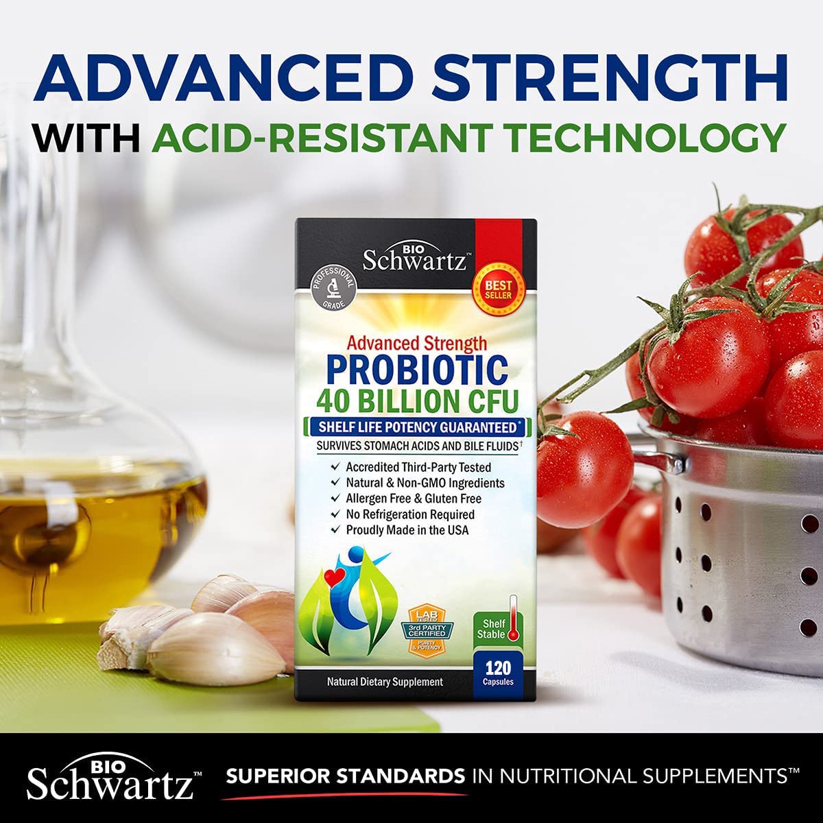Daily Probiotic Supplement 40 Billion CFU - Gut Health Complex with Astragalus BioSchwartzAu supplements