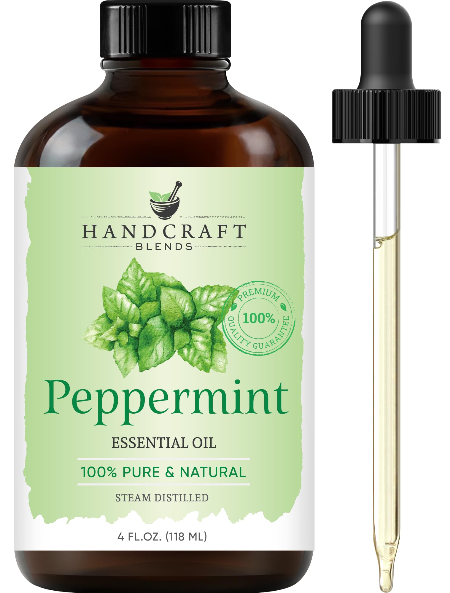 Handcraft Blends Peppermint Essential Oil - Huge 4 Fl Oz - 100% Pure and Natural - Premium Grade Handcraft BlendsAu supplements