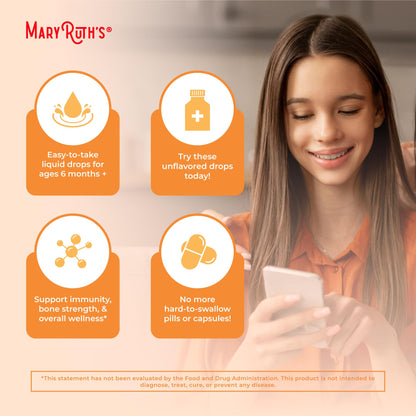 MaryRuth Organics Vitamin D USDA Organic | VIT D3 Liquid | Sugar Free | Liquid VIT D Spray Immune Support for Adults & Kids | Bone Health| Vegan | Gluten Free | Non-GMO | 30 Servings MARYRUTH'SUS supplements