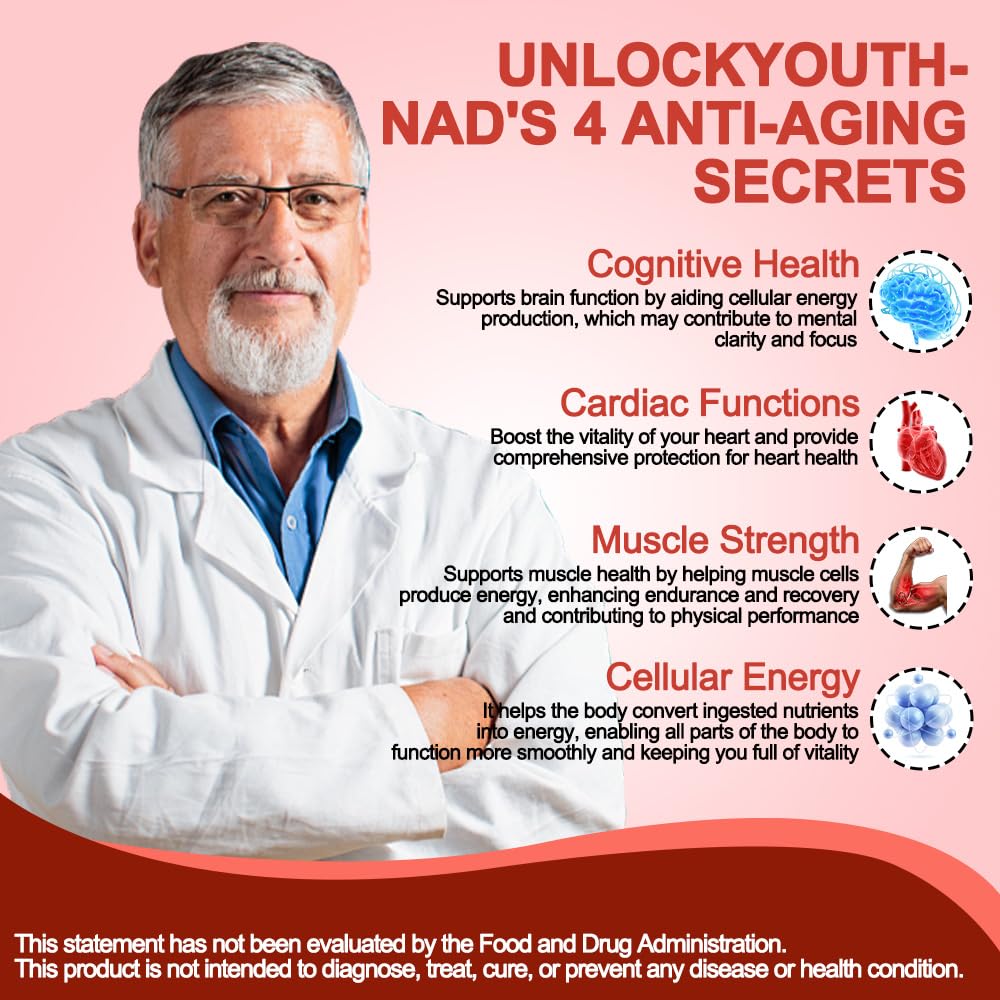 Royalee NAD Supplement 1200mg Synergistic Blend with Nicotinamide Riboside, PQQ & Resveratrol - Premium Anti-Aging Supplement for Cellular Energy, Mental Clarity and Longevity (30 Packets)1 RoyaleeAu supplements