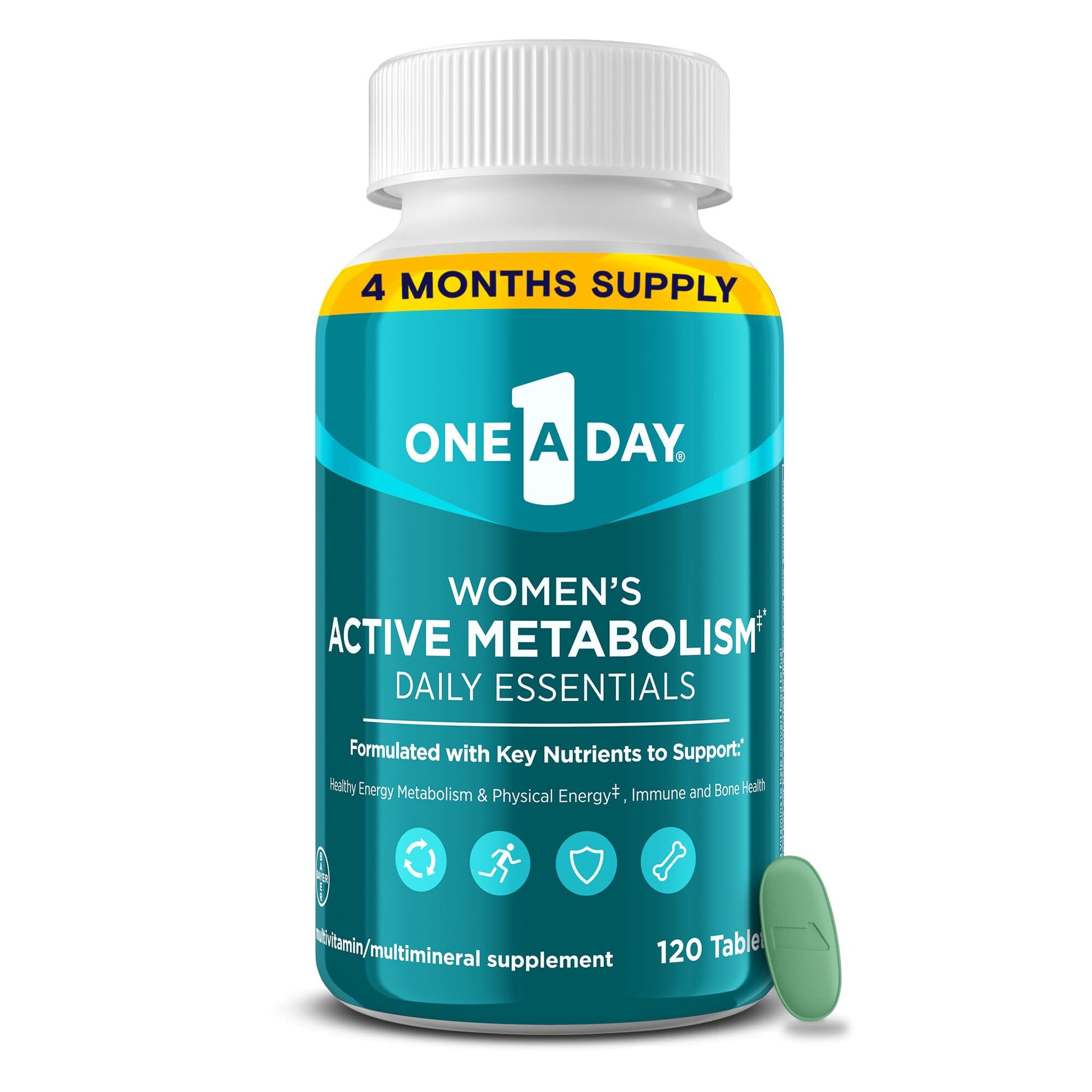 One A Day Women's Active Metabolism Daily Essential, Multivitamin for Women, Metabolism Support, Vitamins for Women with All 8 B-Vitamins, Vitamin D, Magnesium & More,120 Count ONE A DAYAu supplements