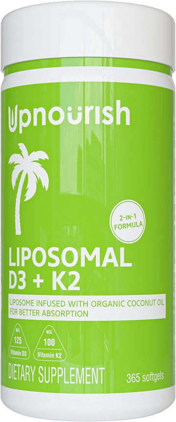 UpNourish Liposomal D3 & K2 MK-7, Advanced Absorption for Optimal Bone and Immun UpNourishAu supplements