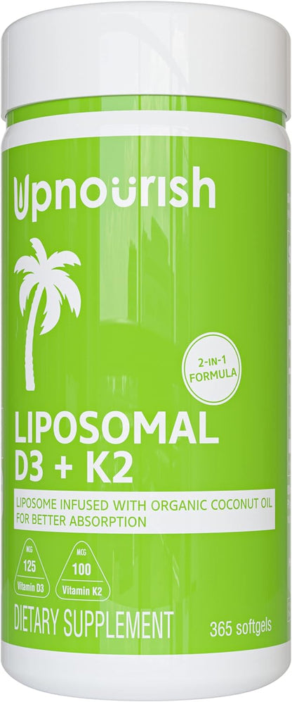UpNourish Liposomal D3 & K2 MK-7, Advanced Absorption for Optimal Bone and Immun UpNourishUS supplements