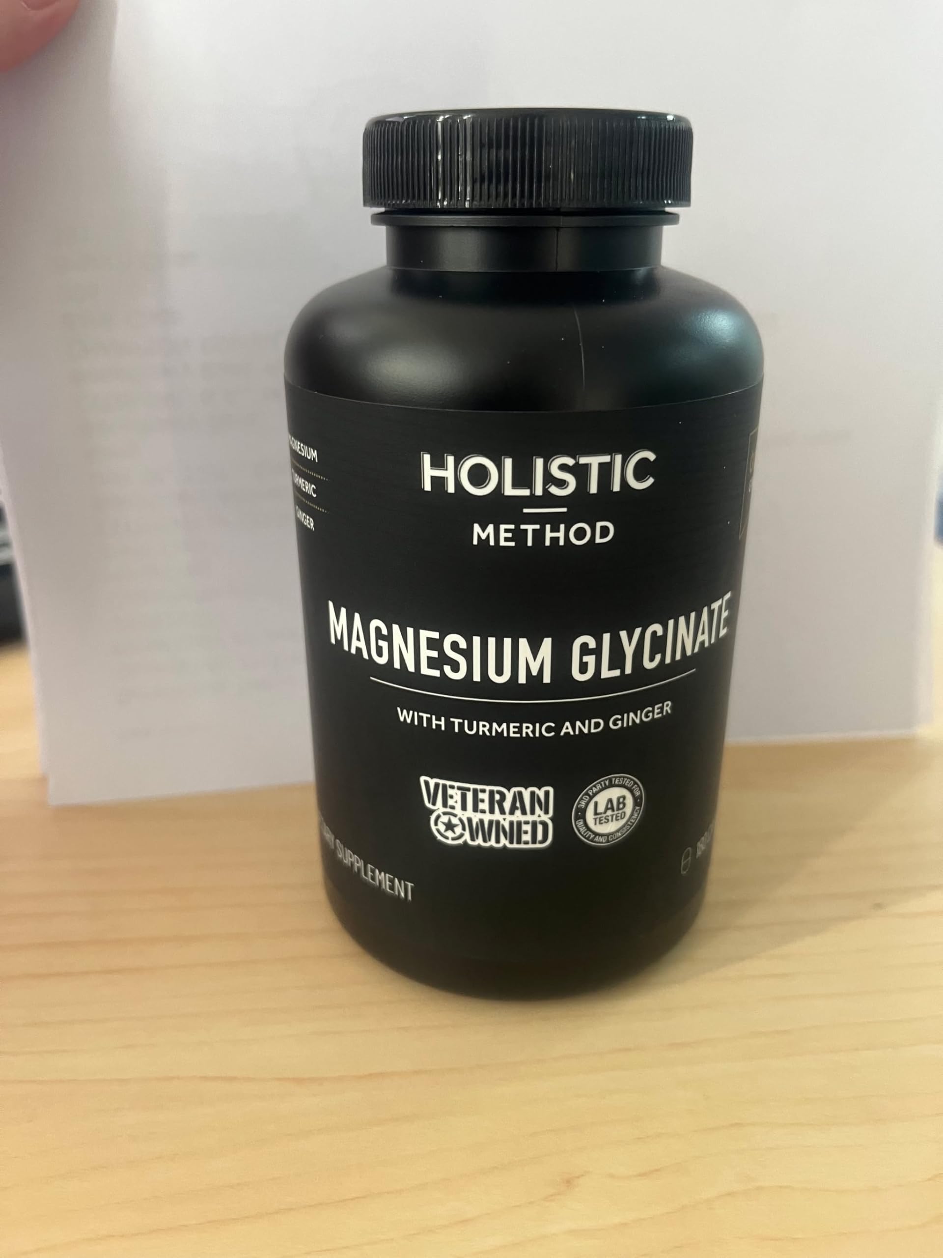 Magnesium Glycinate Capsules with Organic Turmeric and Ginger - 180 Vegan Capsules for Sleep, Relaxation, Muscle Cramps and Immune Support Holistic MethodAu supplements