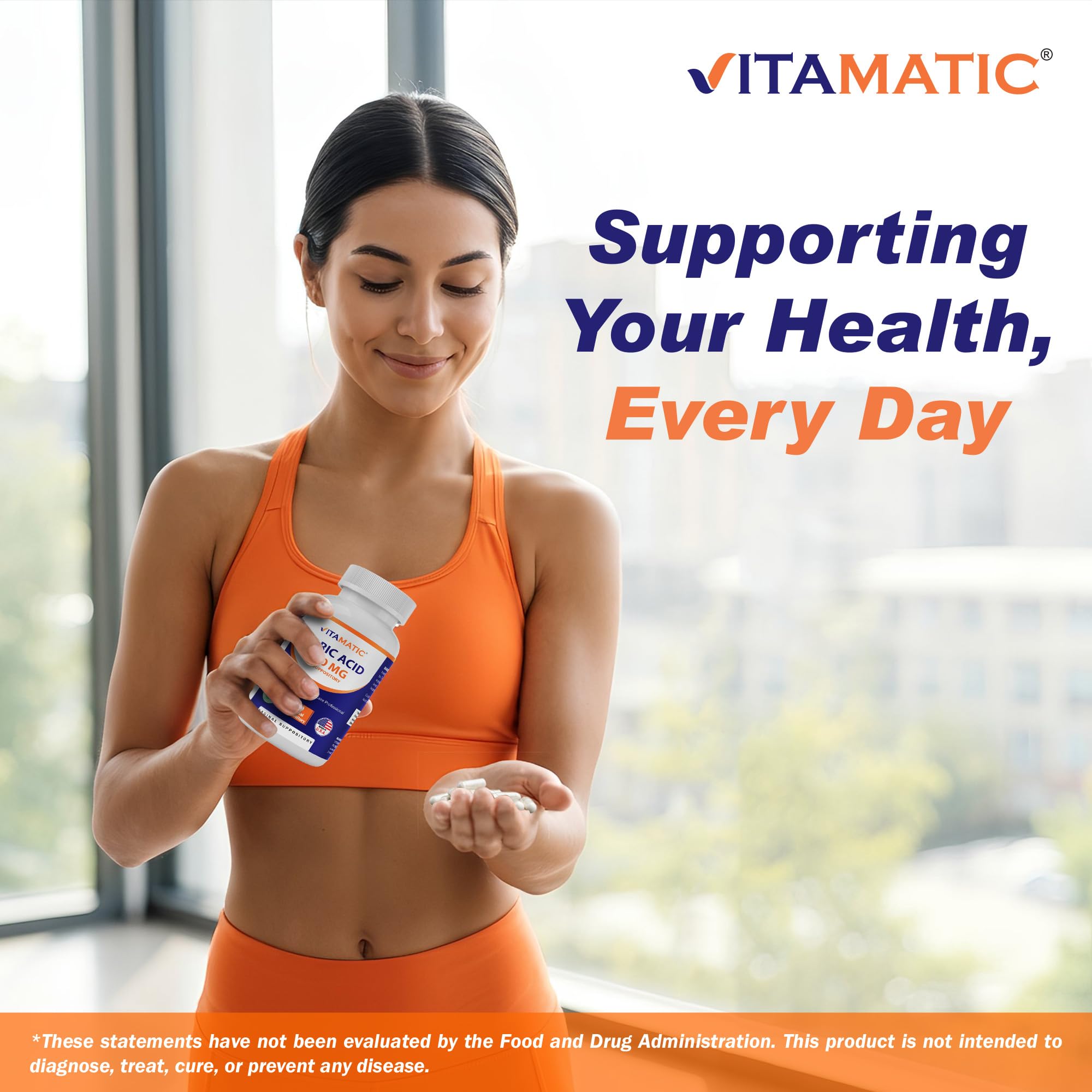 Vitamatic Boric Acid Vaginal Capsule Shell Suppositories 600 mg USP Grade Boric Acid in Vegetarian Capsule Shell - 60 Count VitamaticUS supplements
