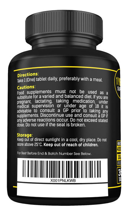 Vitamin D3 K2 High Strength Tablets - 365 Micro Tablets - Vitamin d3 4000 iu and k2 SS Sport SuppliesUS supplements