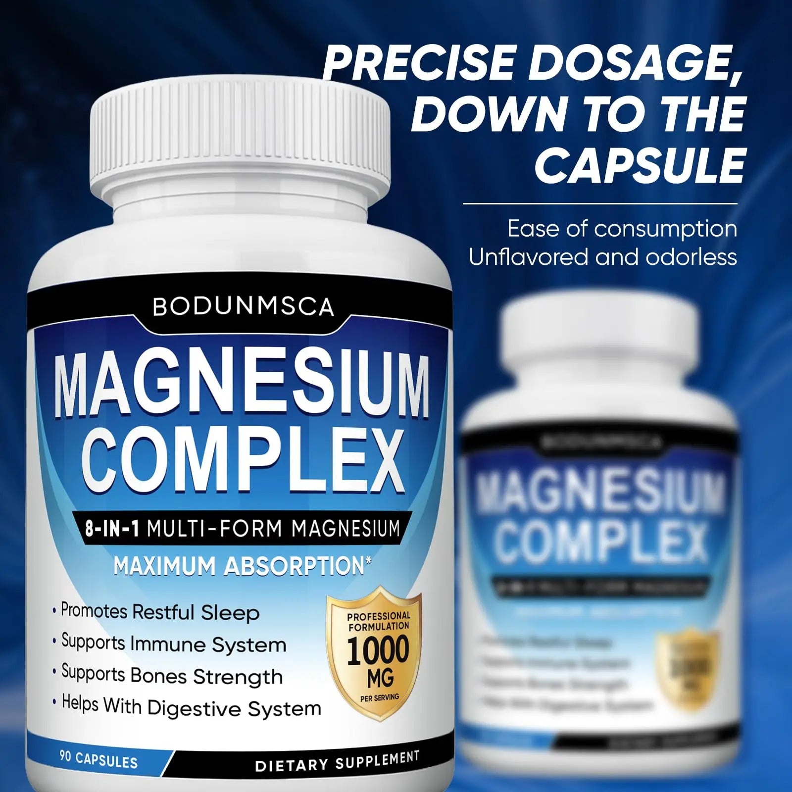 Magnesium Complex, 8 in 1, 1000mg-Glycinate, Citrate, Malate for Easy Absorption, Full Spectrum Magnesium Complex,Supports Relaxation, Sleep & Muscle Function, Magnesio Complex for Women, 180 Capsules BODUNMSCAnz supplements