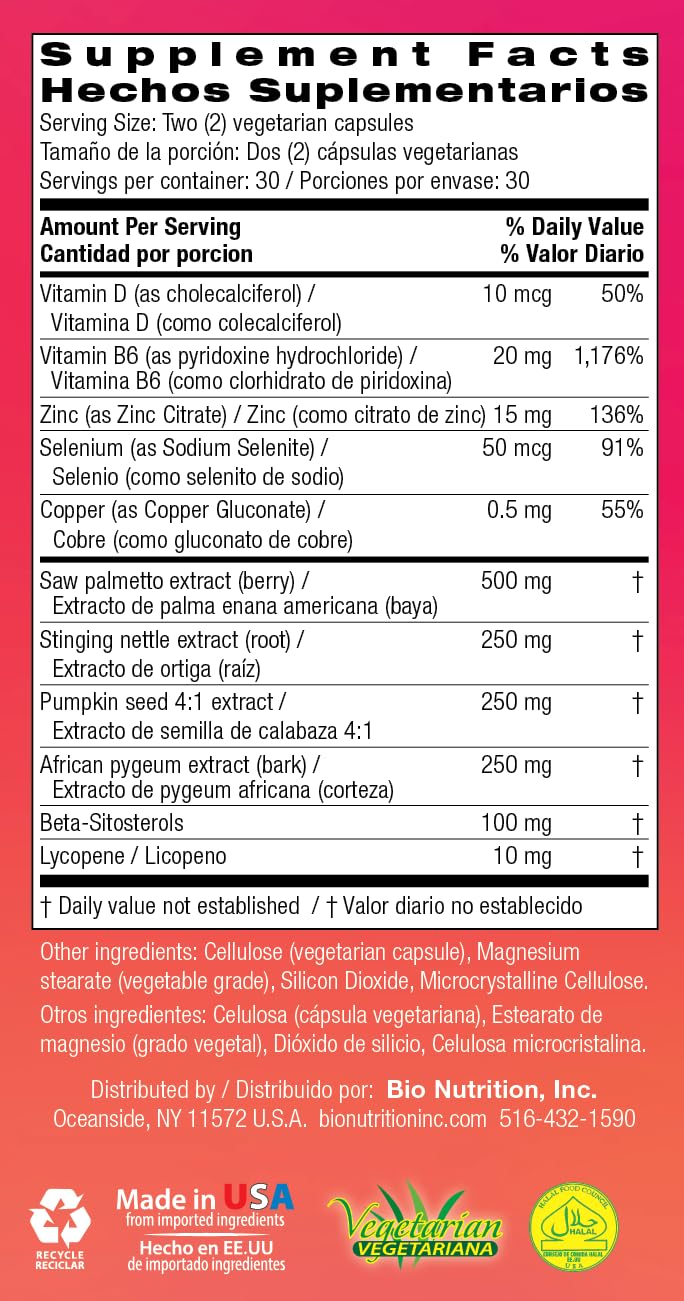 Bio Nutrition Prostate Wellness with Pumpkin Seed Extract 60 Capsules Bio NutritionAu supplements