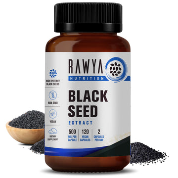 RAWYA Nutrition, Black Seed Extract, 120 Vegan Capsules, Nigella Sativa, Black Cumin RAWYAUS supplements