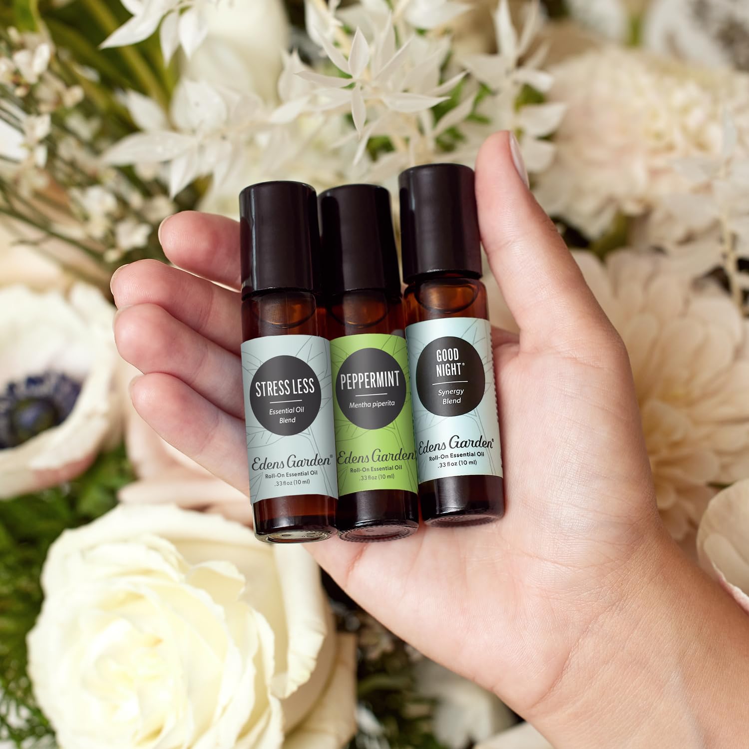 Edens Garden Essential Oil Roll-On Set (Good Night, Peppermint, Stress Less)- Aromatherapy Roller Edens GardenAu supplements