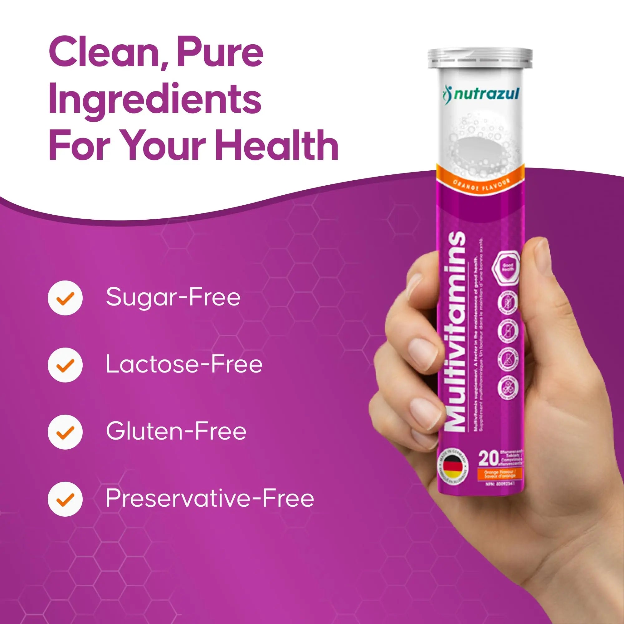 nutrazul Multivitamin Effervescent Tablets, Supplement for Daily Wellness & 9 Essential Vitamins, Contains Vitamin with Vitamin C & B Complex nutrazulAu supplements