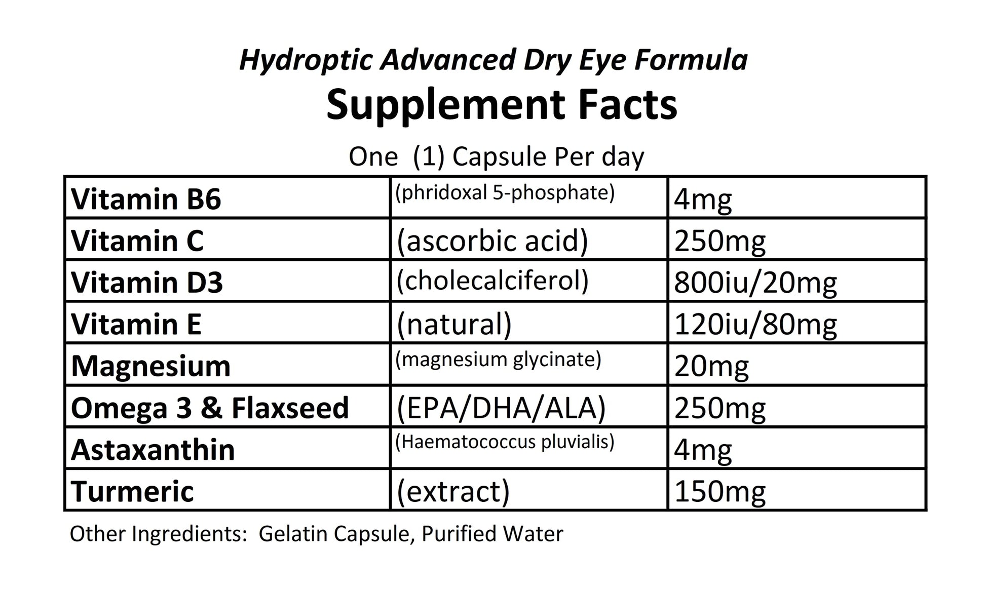 Hydroptic Advanced Dry Eye Formula (One-Per-Day) 180 Day Supply ADVANCED THERACEUTICALSAu supplements