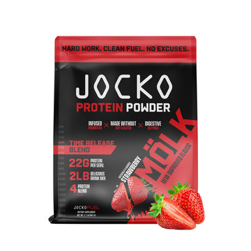 Jocko Mölk Whey Protein Powder (Strawberry) - Keto, Probiotics, Grass Fed, Digestive Jocko FuelUS supplements